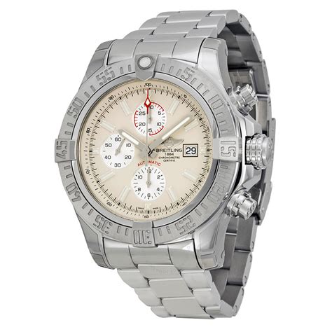 breitling super avenger ii mens watch with silver dial|Breitling super avenger chronograph.